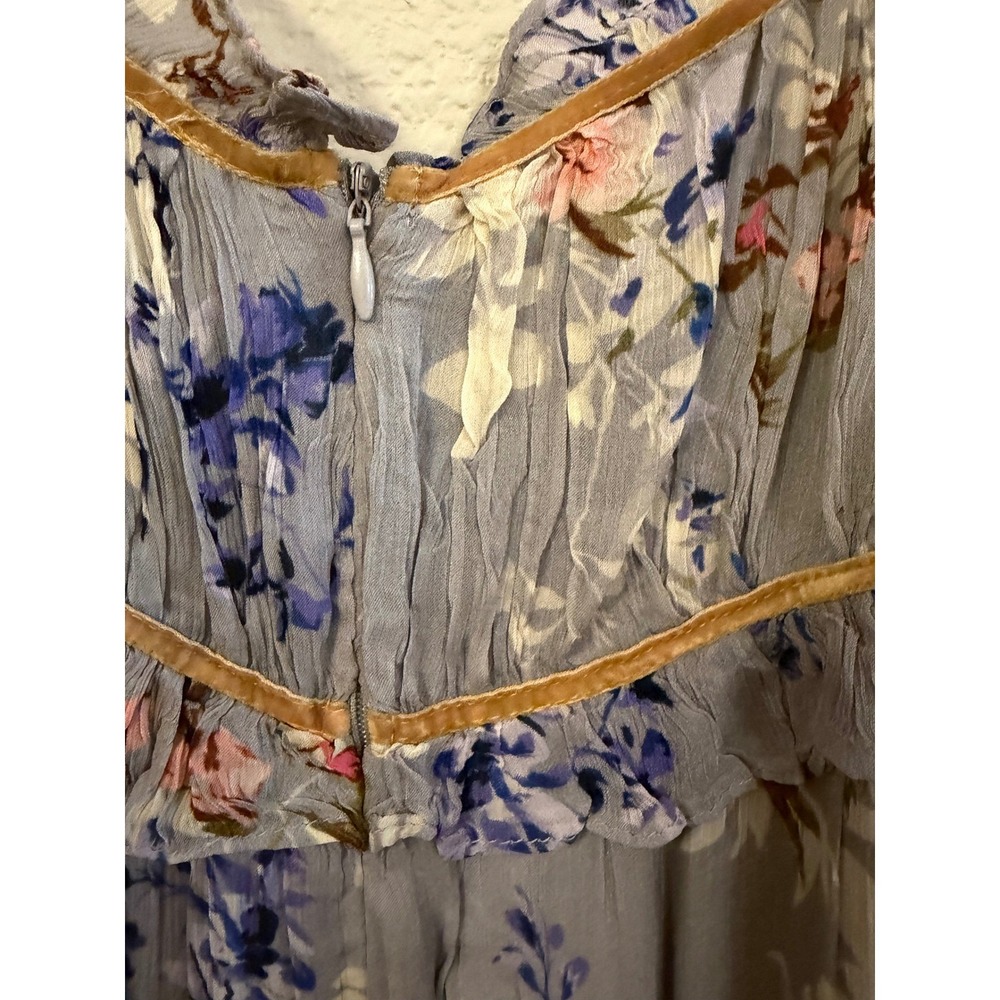 Free People Puff Sleeve Floral Mini Dress M NWT boho - Picture 8 of 10